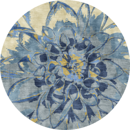Anna-Veda 9690-flower closeup - handmade rug,  tibetan (India), 100 knots quality